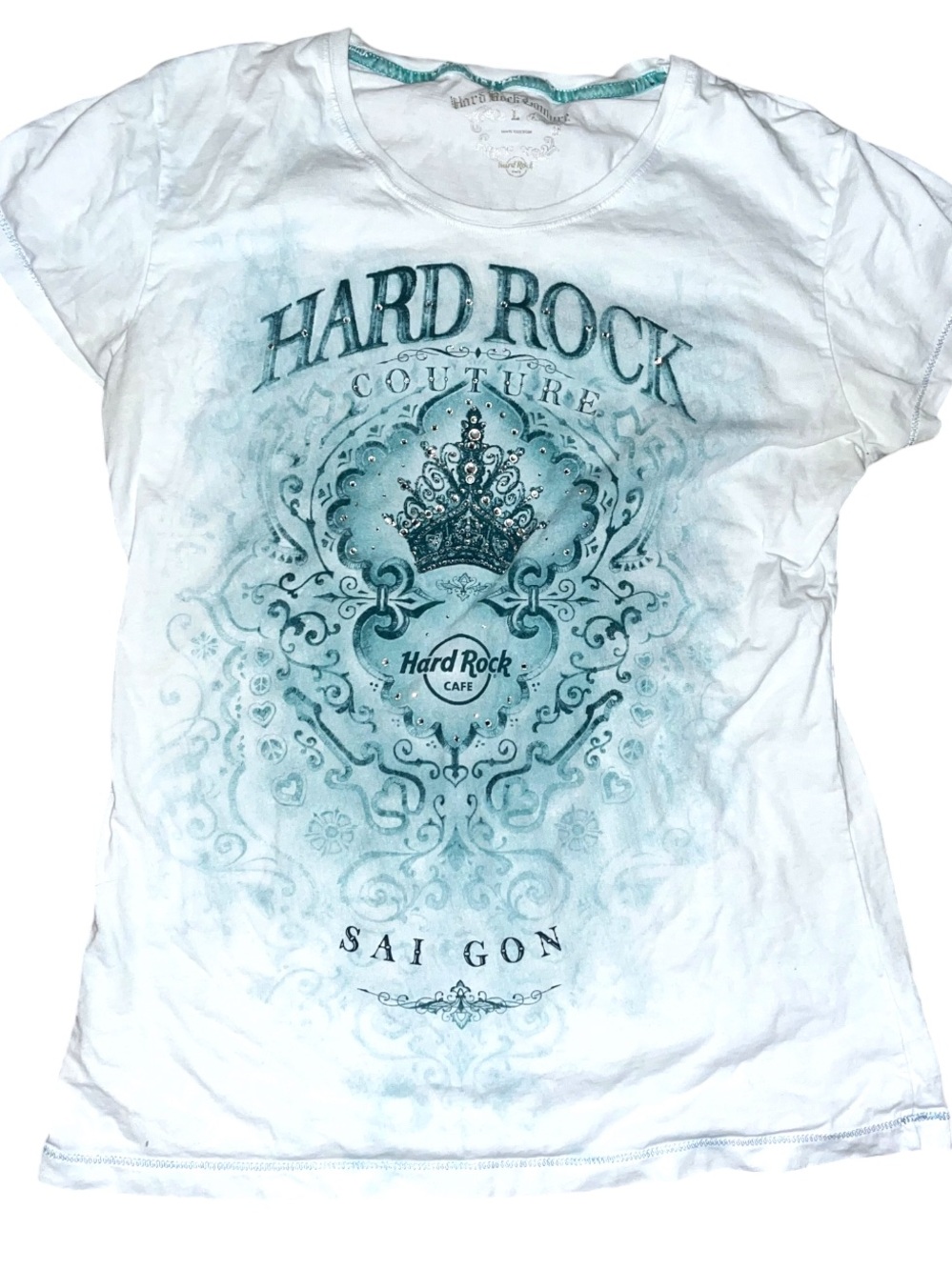 Vintage Y2K early 2000s Mcbling hard rock couture tee- Saigon